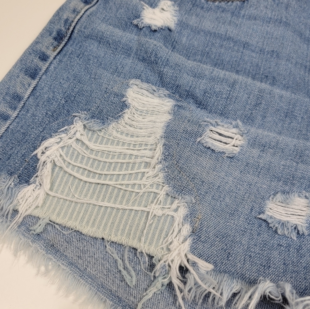 KanCan Renee Distressed High Rise Denim Cut Off Shorts S - Picture 3 of 8